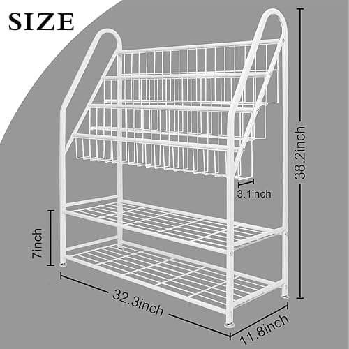 aboxoo Metal Kids Bookshelf Freestanding Bookcase for Children Room 32 in Large Toy Organizer Modern MinimalistWhite Stable Metel Bookstore Bedroom, Living, Library Book Unit Storage thumbnail 3