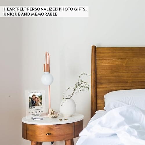 Andaz Press Personalized Custom Song Plaque With Picture, Song Picture Frame Custom Music Plaque Glass Acrylic Customized Music Photo Frame with stand, Customized Gifts for Boyfriend Bf Girlfriend Gf thumbnail 5