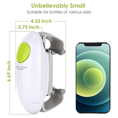 Electric Jar Opener, Kitchen Gadget Strong Tough Automatic Jar Opener For New Sealed Jars,The Hands Free Jar Opener with Less Effort to Open (White) thumbnail 5