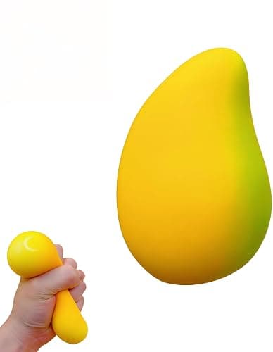 Gold Mango Squishy, Crunchy Mango Squishy, Fast Rebound Fidget Stress Relief Realistic Fruit Squeeze Toy, Anxiety Sensory Stress Hand Toys, Soft Simulation Fruit Stress Relief Balls - Image 1