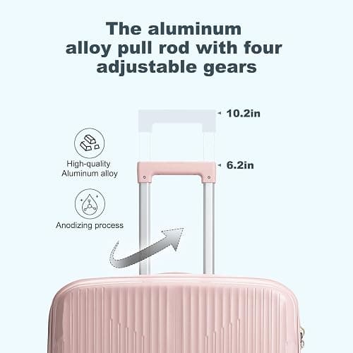 Nazhura Luggage Set, 3-Piece Hardside Suitcase Set, 20-inch Carry On, 24-inch, 28-inch Luggage thumbnail 3