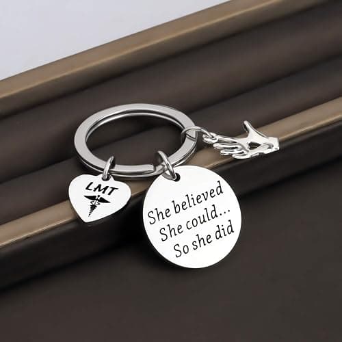ENSIANTH LMT Licensed Massage Therapist Keychain 'She Believed She Could So She Did' Medical Graduation Gift thumbnail 5