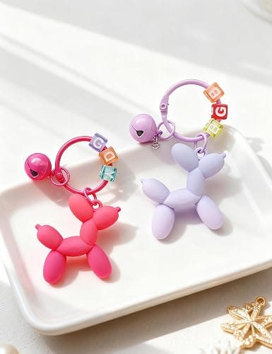 FANEVER Jelly Balloon Dog Keychain Bulk for Women Teen Girls Cute Designer Bag Charm for Backpack Purse Tote Handbag Bookbag thumbnail 6