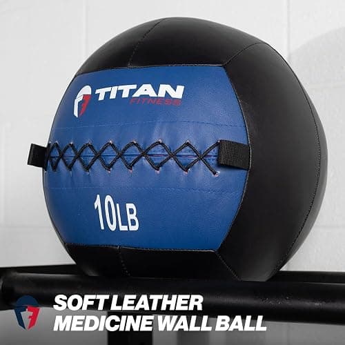 Titan Fitness Soft Leather Medicine Wall Ball Durable, Endurance, Cardio, Core Strength thumbnail 2