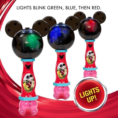 Little Kids Disney Mickey Mouse Light and Sound Musical Bubble Wand, Includes Bubble Solution, Multi (20511) thumbnail 5