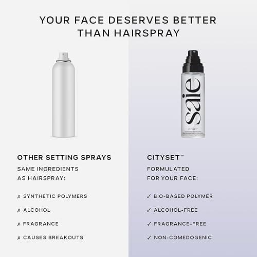 Saie CitySet Lightweight Makeup Setting Spray, Vegan (3.21 oz) | Dewy Setting Spray for Makeup, Non-Aerosol, Ultra-Fine Face Mist for Hydrating & Comfortable 16-Hour Wear thumbnail 5