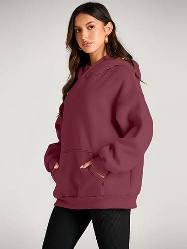 EFAN Women's Oversized Fleece Hoodie, Cozy Plush Pullover Sweatshirt with Pocket thumbnail 3