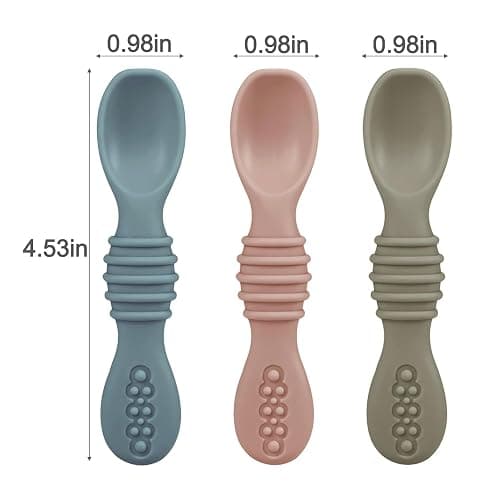 PandaEar 3 Pack Baby Plates with Suction and 3 Spoons, Silicone Toddler Plates for Baby Toddlers Infant Kids, Divided Plate Toddler Suction Plates, Non-Slip, Non-Toxic, BPA Free thumbnail 5