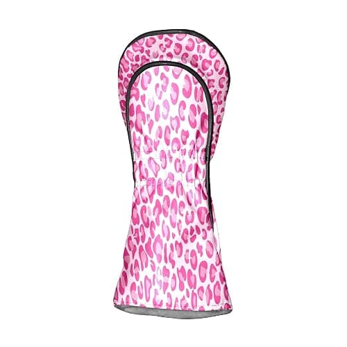 Golf Club Covers Pink Checkered Driver Headcover, Leather Golf Club Head Covers for Driver Fairway Woods Waterproof Golf Headcovers with Anti-Scratch Lining for Men Women thumbnail 7