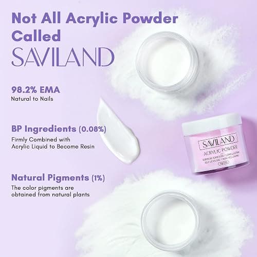 Saviland Acrylic Nail Kit - 3 Colors Acrylic Powder and Liquid Set with Acrylic Nail Brushes/Nail Drill/Top Gel/Non-Acid PH Bond/Nail Glue/Dappen Dish/Coffin Nails Tips Gel X Nail Kit for Salon DIY thumbnail 3