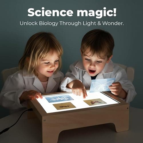Light Table for Kids -Sand Painting Light Box All-in-One Sandbox Alternative with Tracing Light Box, 10 Dimming Levels & 50+ Pieces(USB) thumbnail 4
