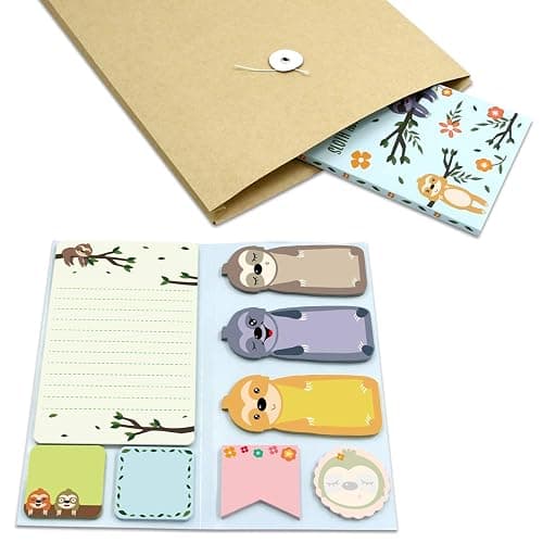 Fancy Land Sloth Sticky Notes Set Sticky Notepads 240 Sheets Book Notes for Sloth Lovers Kids Office School Friends Teacher Gifts Lazy Day Small Gifts thumbnail 3