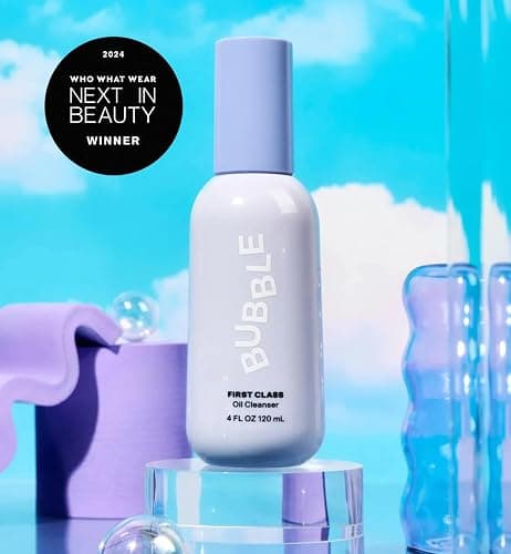 Bubble Skincare First Class Face Oil Cleanser - Facial Cleansing Oil + Makeup Remover Enriched with Rosehip Seed Oil + Sunflower Seed Oil to Nourish + Soothe Skin (4 fl oz) thumbnail 5