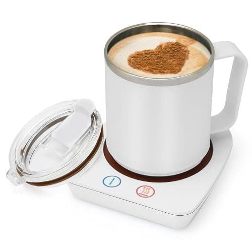 VOBAGA Mug Warmer, Coffee Warmer with 15OZ Mug Set for Home Office Home Desk, Coffee Cup Warmer with 3 Temperature Settings for Tea, Cocoa with Auto Shut Off for Holiday Birthday Coffee Gifts - Image 1