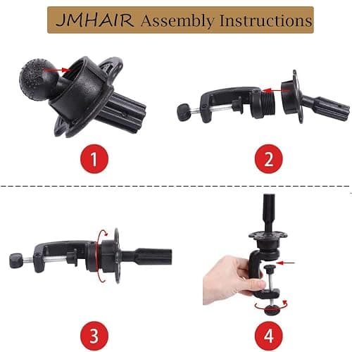 JMHAIR Mannequins Head 16" 100% Real Hair For Manual Braiding Styling Practice Hairdresser School Manikin Head Curling Dyeing Hairdresser Cosmetology Doll Head Training Head- Female Black thumbnail 7