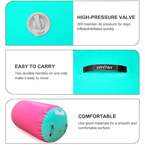 VOFiTNY Inflatable Gymnastics Air mat Tumbling Track with Air Barrel Octagon Mat with Pump for Home/Gym thumbnail 7