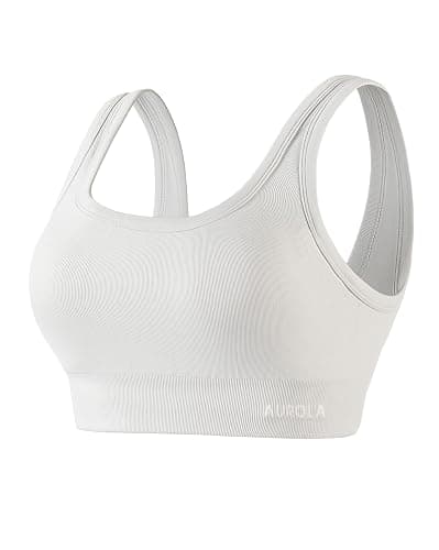 AUROLA Power Womens Square Back Basic Sports Bra - Square Neck Padded Low Impact Yoga Bra Workout Crop Top - Image 1