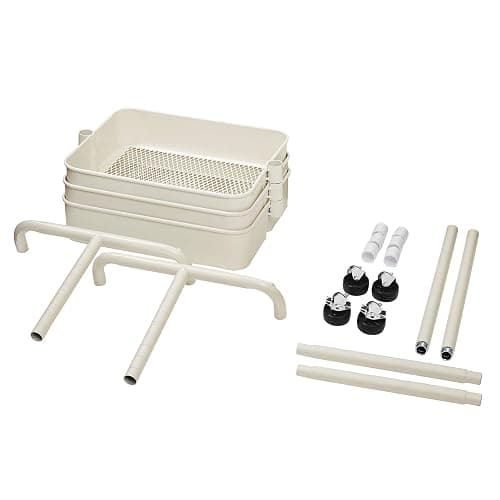 SONGMICS Chariot à 3 niveaux, Desserte, Étagère de rangement mobile, tablette réglable en hauteur, avec 2 freins, montage facile, pour salle de bain, cuisine, bureau, Blanc BSC60WT thumbnail 8