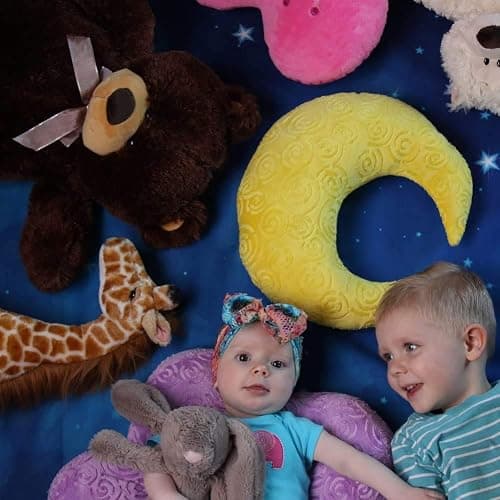 Snuggle Stuffs Crescent Moon Minky Plush Yellow Throw Pillow thumbnail 2