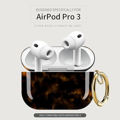 AirPod Pro 3 Case Cover, Shockproof for Women & Girls | with Golden Round Buckle | Protective Anti-Drop Design | Luxury Brown Leopard thumbnail 5