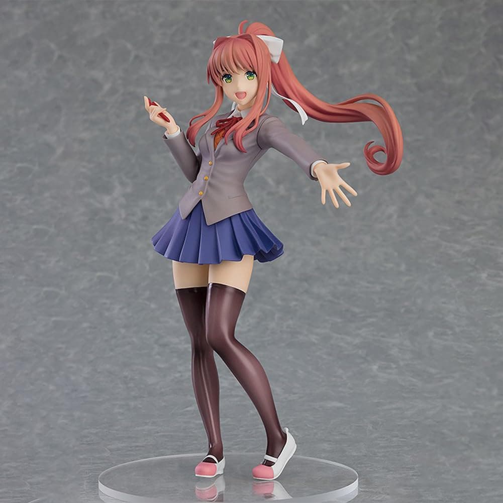 Monika Figure Monika Anime Figurine Manga Character Statue 18cm PVC School Uniform Style Standing Pose Model Desktop Decoration Collectible for Fans thumbnail 3