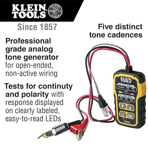 Klein Tools VDV500-820 Wire Tracer Tone Generator and Probe Kit Continuity Tester for Ethernet, Telephone, Speaker, Coax, Video, and Data Cables, RJ45, RJ11, RJ12 thumbnail 2