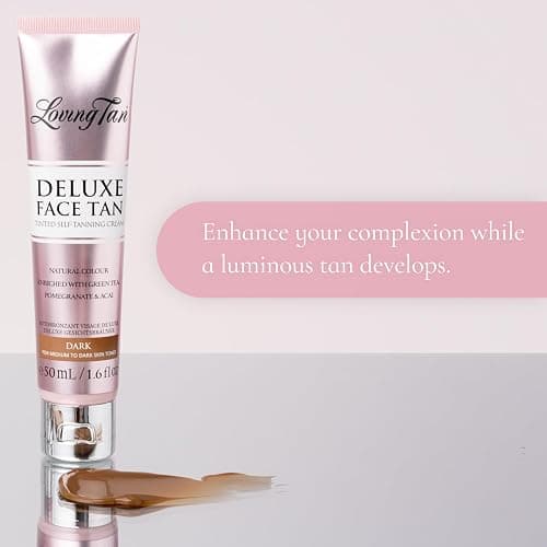 Loving Tan Deluxe Face Self Tanner, Dark - Streak Free, Natural, Professional Quality Sunless Tanning - 10+ Face Self Tanner Applications per Bottle, Cruelty Free, Naturally Derived DHA - 1.6 Fl Oz thumbnail 5