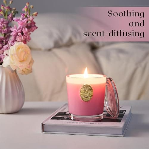 M&SENSE Luxury Colored 10.2 oz Soy Wax Candle | Peony Blush Scented | 55 Hour Burn for Home Scented|Candle Gift for Women and Men thumbnail 5