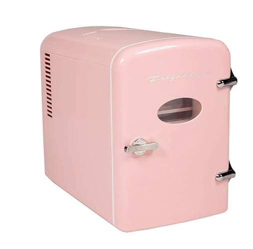 Frigidaire Pink Mini Personal Fridge Cooler, 1 Gal Capacity fits Six Cans, Includes Plugs for Home Outlet & DC Charger - 9.84" D x 7.09" W x 10.35" H thumbnail 3
