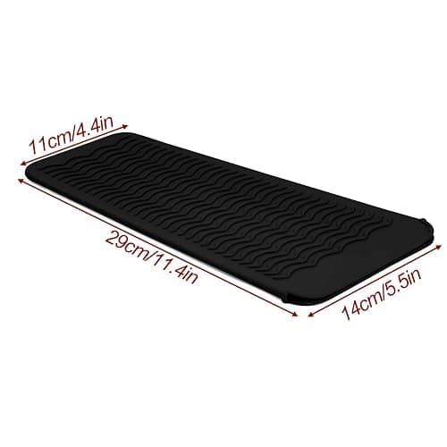 1Pack Silicone Heat Resistant Mat Pouch for Hair Straightener, Curling Iron, Flat Iron and Hot Hair Tools Black thumbnail 3