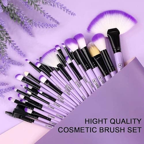 Make up Brushes, VANDER Professional 32pcs Makeup Brush Set, Makeup Brushes Set Foundation Blending Cosmetic Brush Set Kit,Purple thumbnail 9