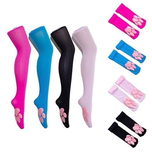 KRYTJACZ Cute Paw Thigh High Stockings Lolitas Over Knee Kitten Cosplay Costume Gifts Paw Pad Socks Thigh High thumbnail 2