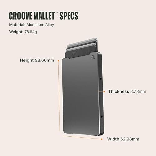 Groove Life Magnetic Thumb Swipe Wallet Gun Metal with Money Clip - Minimalist Wallet for Men, Low Profile Aluminum Credit Card Holder with RFID Blocking, Lifetime Coverage thumbnail 6