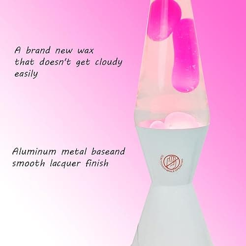 zhrisezlava 16 Inch Liquid Motion Lamp, Transparent Magma Motion Lamps with Pink Wax, Relaxing Night Light Home Decor for Contemplation, Suitable for Living Room Bedroom Office thumbnail 5