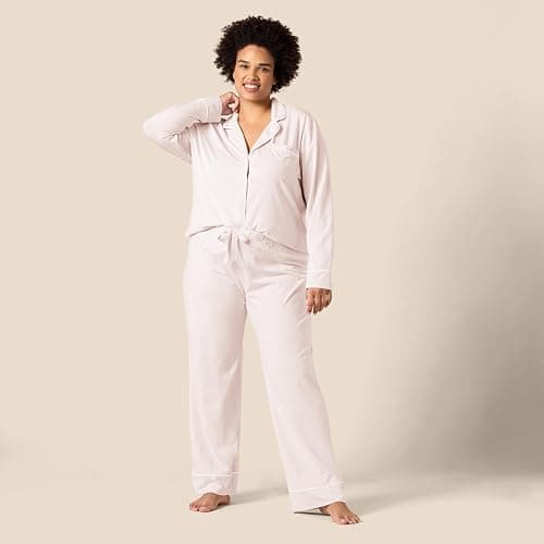 Amazon Essentials Women's Cotton Modal Long-Sleeve Shirt and Full-Length Bottom Pajama Set thumbnail 6