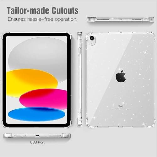 MOBIXX Glitter Clear Case for iPad 11th Gen 11-Inch (2025) & 10th Gen 10.9-Inch (2022), Slim Shockproof TPU Protective Transparent Cover ((Glitter) Clear) thumbnail 7