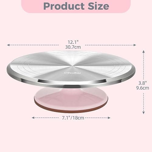 Ohuhu Cake Stand, Aluminium 12''Cake Turntable Decorating Bakery Supplies - BPA-Free Frosting Spinner Rotating Revolving Lazy Susan Perfect Gifts thumbnail 3