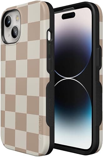 Casely iPhone 15 Case | Fit Check | Neutral Checkerboard Checkered | Compatible with MagSafe | Bold Protective Design thumbnail 2
