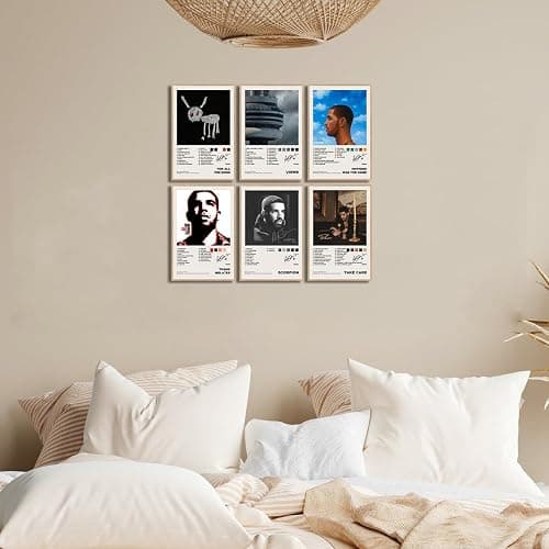 Drake poster 4 Music Album Cover Poster Printing Aesthetics Dormitory Decoration HD Pictures Living Room Bedroom Music Classroom Wall Art Decoration Gifts for Young People (Set of 6 , 8 inches x 12 inches, unframed) thumbnail 6