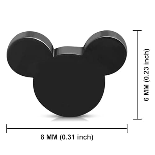 Stainless Steel Tiny Mouse Silhouette Button Stud Post Earrings thumbnail 2