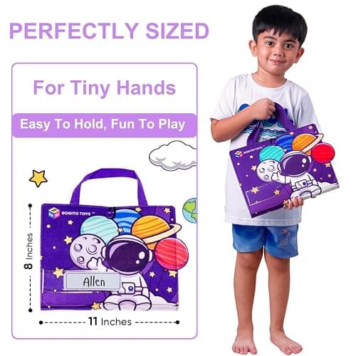 Busy Board for Toddlers 2–4 | Montessori Busy Book for Ages 3–5 | Alphabet, Numbers, Colors & Time Learning Toy | Educational Gift for Boys & Girls - Ideal Stocking Stuffer & Secret Santa Gift thumbnail 9