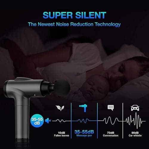 OLsky Massage Gun Deep Tissue, Handheld Electric Muscle Massager, High Intensity Percussion Massage Device for Pain Relief with 9 Attachments & 30 Speed(Grey) thumbnail 6