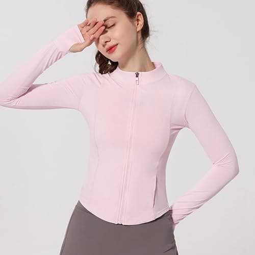 Bastwahl Skims Sport Jacke Damen Y2K Fitness - Laufjacke Atmungsaktive und Leicht Sportjacke Langarm definieren Jacke mit Daumenloch für Fitness Trainingjacke Jacke thumbnail 4