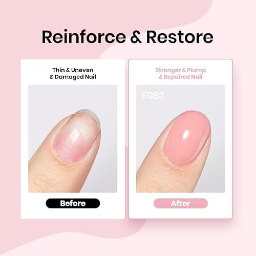 Beetles Rubber Base Builder Nail Gel Set - 6 Colors Nude Pink White Base Gel Polish 5 in 1 for Nail Extension, Repair and Sculpting, Soak Off U V LED Lamp Cure Manicure Art Design Gifts for Women thumbnail 3