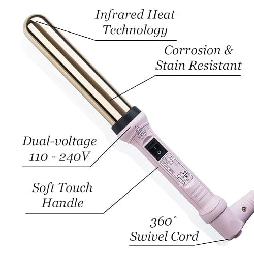 L'ANGE HAIR Ondulé 32 MM Titanium Curling Wand | Professional Hot Tools Curling Iron 1.25 Inch | Salon Hair Styling Wands for Beach Waves | Best Hair Curler Wand for Frizz-Free, Lasting Curls thumbnail 2