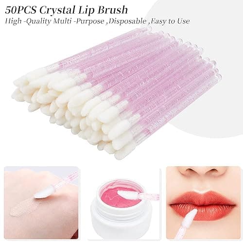 200Pcs Eyelash Extension Supplies Kit,Disposable Lash Spoolies Brushes Micro Swab Brushes Mascara Wand Lip Brushes for Eyelash Extension Tattoo Lipstick Applicator (Crystal Pink) thumbnail 5