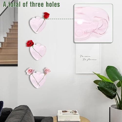 CYZglass Wall Hanging Planter Propagation Station for Indoor Plants Glass Vase Air Plant Holder Gift for Women Girlfriend Plant Lover thumbnail 5