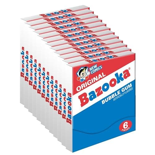 Bazooka Bubble Gum Original Nostalgia Mini-Wallet Pack - 6 Count (Pack of 12) - Image 1