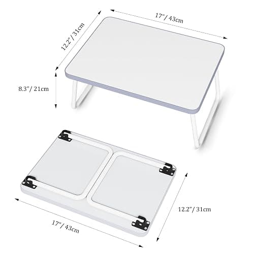 Lap Desks Laptop Tray for Bed or Couch, Breakfast Serving Tray with Folding Legs,Portable & Lightweight Mini Table, Laptop Stand for Working, Reading and Writing,White thumbnail 3
