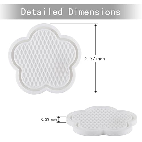 GaRhomxy Car Cup Holder Coaster, Universal Non-Slip Recessed Flower Shaped Cup Holders, Cute Car Accessories Interior for Women and Man Interior Sets 4 Pack (White) thumbnail 2